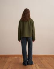 yün karışımlı cepli kaban yeşil 4