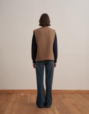 fermuarlı yün yelek deve tüyü 3