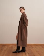 şal yaka yün palto sütlü kahve 4