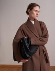 şal yaka yün palto sütlü kahve 6