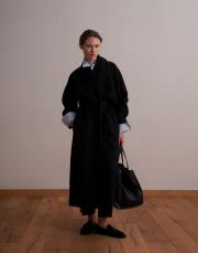 şal yaka yün palto siyah 2