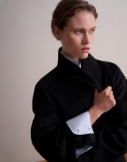 şal yaka yün palto siyah 5