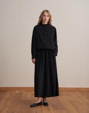 yaka detaylı bomber ceket siyah