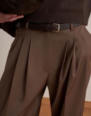 pileli yün pantolon sütlü kahve 3