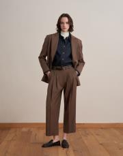 pileli yün pantolon sütlü kahve 5