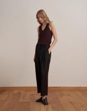 pileli yün pantolon koyu mürdüm 2