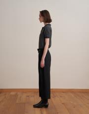 pileli yün pantolon siyah 4