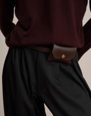 çanta detaylı deri kemer acı kahve