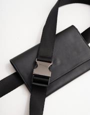 ayarlanabilir kemerli deri bel çantası siyah 7