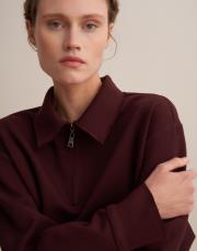 fermuarlı sweatshirt bordo 4