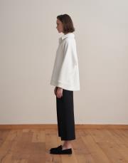 nakış detaylı polo yaka sweatshirt ekru 3