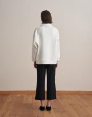 nakış detaylı polo yaka sweatshirt ekru 4