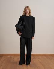 asimetrik kapaklı blazer siyah 3