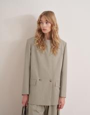 asimetrik kapaklı blazer bej 5