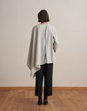 yün karışımlı ceket panço gri 3