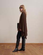 yün karışımlı ceket panço kahverengi 3