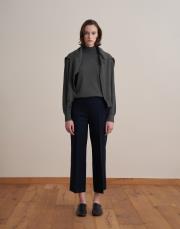 yüksek bel crop pantolon lacivert