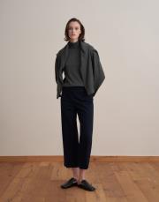 yüksek bel crop pantolon lacivert 2