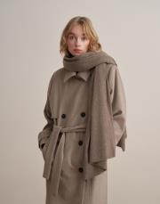 vatkalı yün palto bej 6
