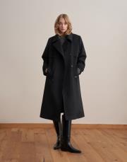 vatkalı yün palto antrasit