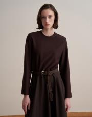 etek ucu detaylı elbise kahverengi 6