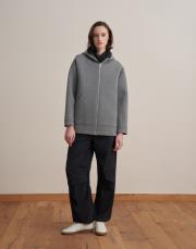 fermuarlı puf scuba sweatshirt gri 2