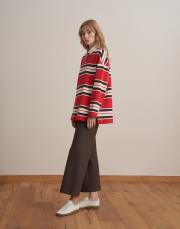 %100 pamuk polo yaka sweatshirt kırmızı 2