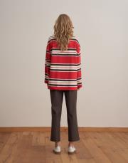 %100 pamuk polo yaka sweatshirt kırmızı 3