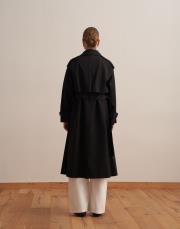 klasik koton trençkot siyah 5