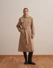 klasik koton trençkot camel
