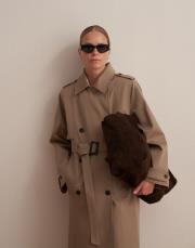 vatkalı koton trençkot açık haki 5