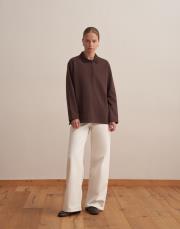 polo yaka sweatshirt kahverengi