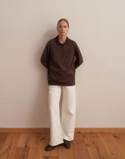 polo yaka sweatshirt kahverengi 4