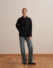 polo yaka sweatshirt siyah