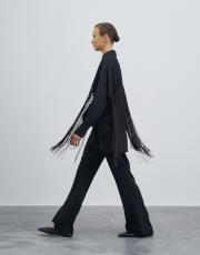 saçak detaylı gömlek siyah 6