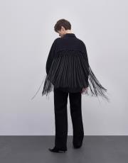 saçak detaylı gömlek siyah 7